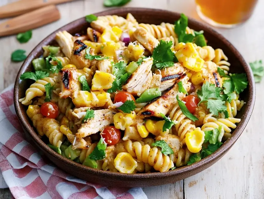 BBQ chicken pasta salad