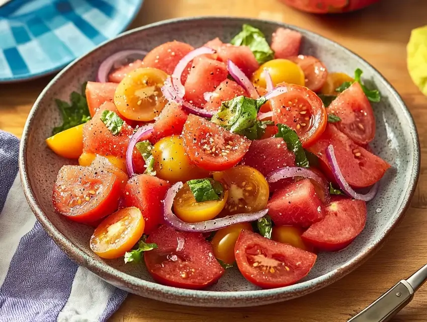 Tomato And Watermelon Salad