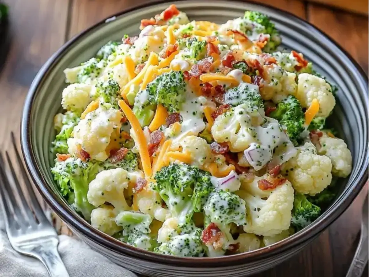 Sweet Broccoli Cauliflower Salad